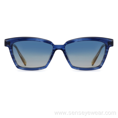 Custom Logo Vintage Bevel Acetate Polarized Sunglasses